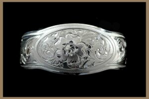 Hand Engraved Western Jewelry Silver Bracelet