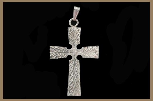 Hand Engraved Silver Cross Pendant
