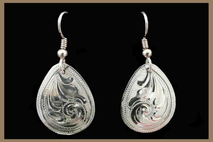 Hand Engraved Silver Earrings